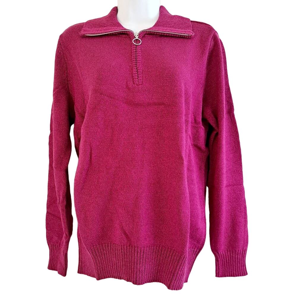 Karen Scott 1/4 Zip Long Sleeve Sweater